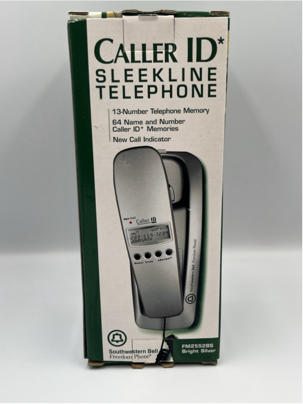 VINTAGE Southwestern Bell CALLER ID* Sleekline Bright Silver Freedom Phone NIB